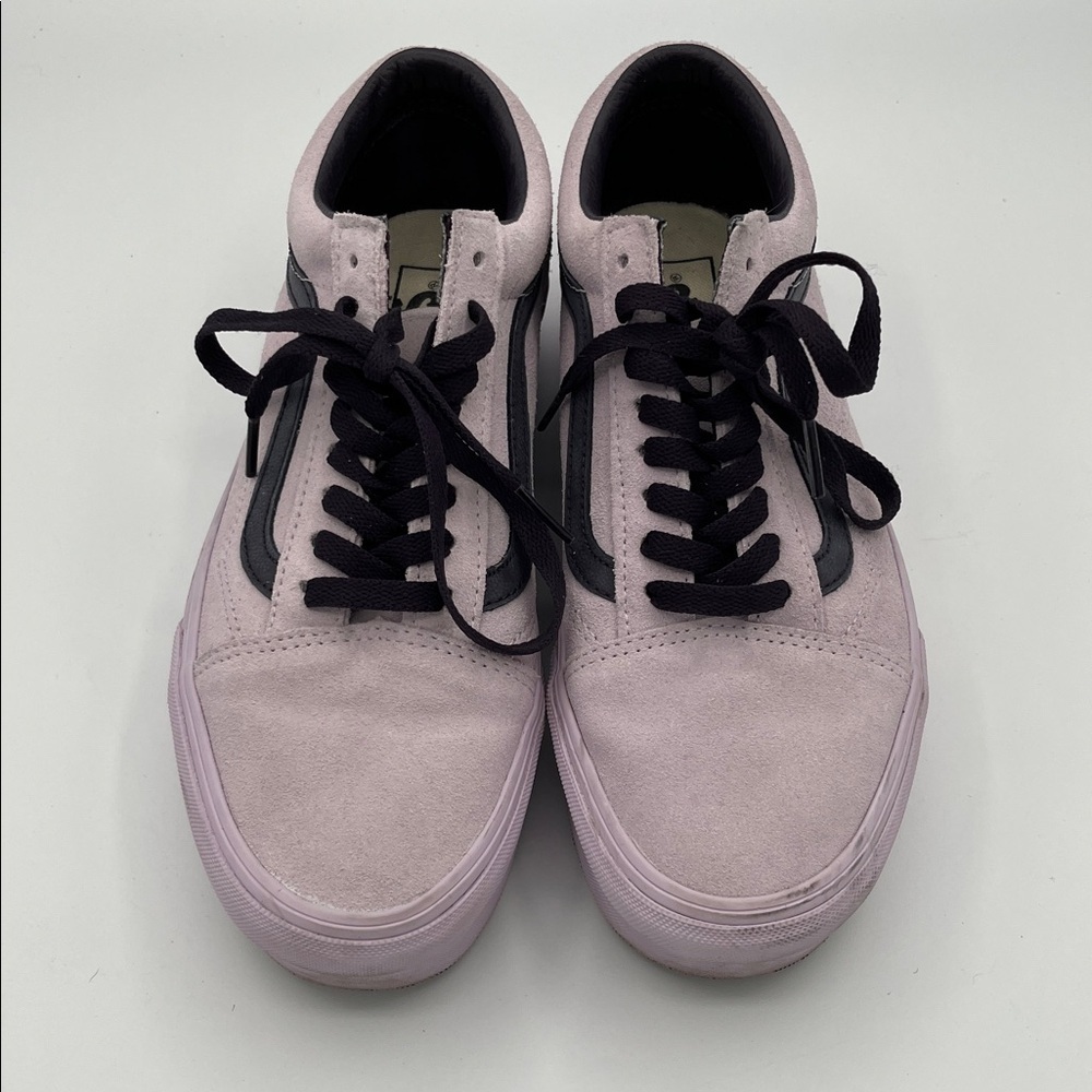 Vans Old Skool Stackform Suede Lavender Shoes Womens Size 9 Purple Laces EUC - Picture 2 of 8